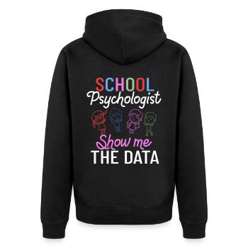 Schulpsychologe Schulpsychologie Psychologie - Unisex Premium Bio Zip Hoodie - Schwarz - Hinten - Nico (187cm)