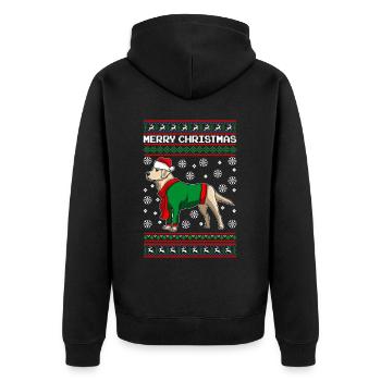 Chien de Noël joyeux du Labrador - Veste à capuche bio Premium Unisexe - noir - Dos - Nico (187cm)