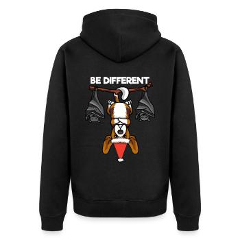 Be Different Dog Beagle Bat Santa Claus - Unisex Premium Organic Zip Hoodie - black - Back - Nico (187cm)