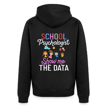 Schulpsychologe Schulpsychologie Psychologie - Unisex Premium Bio Zip Hoodie - Schwarz - Hinten - Nico (187cm)