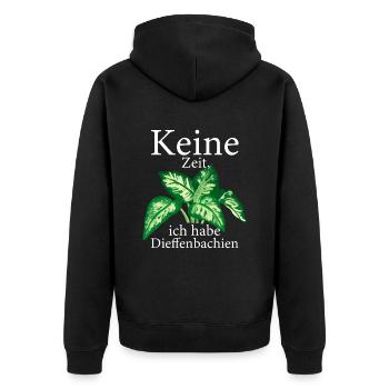 Keine Zeit ich habe Dieffenbachien Pflanzen - Unisex Premium Bio Zip Hoodie - Schwarz - Hinten - Nico (187cm)