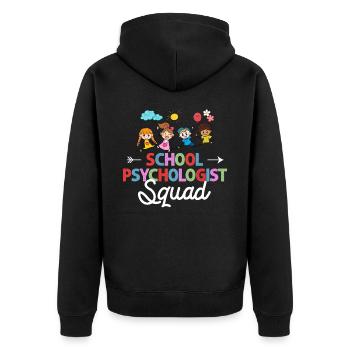 Schulpsychologe Schulpsychologie Psychologie - Unisex Premium Bio Zip Hoodie - Schwarz - Hinten - Nico (187cm)