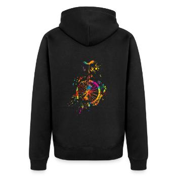 Einrad Akrobat Einradfahrerin Retro Vintage Einrad - Unisex Premium Bio Zip Hoodie - Schwarz - Hinten - Nico (187cm)