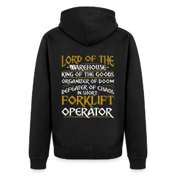 Opérateur de chariot élévateur certifié - Veste à capuche bio Premium Unisexe - noir - Dos - Nico (187cm)