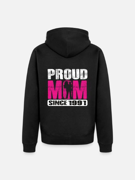 Proud Mom Since 1991 - Unisex Premium Organic Zip Hoodie - black