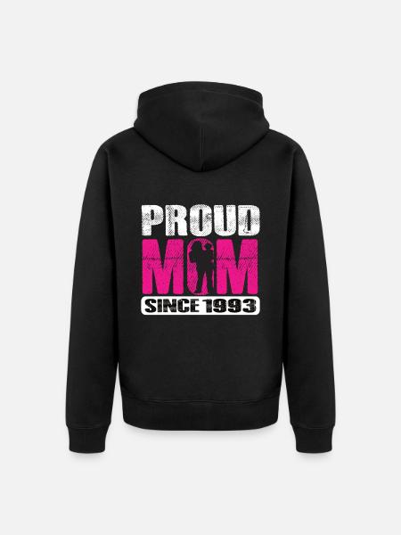 Proud Mom Since 1993 - Unisex Premium Organic Zip Hoodie - black