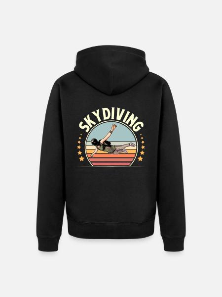 Skydiving Parachuting Parachute - Unisex Premium Organic Zip Hoodie - black