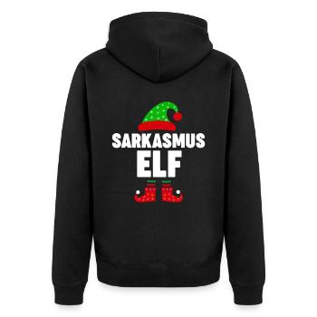 Weinachten Weihnachtself Sarkasmus Elf Elfen - Unisex Premium Bio Zip Hoodie - Schwarz - Hinten - Nico (187cm)