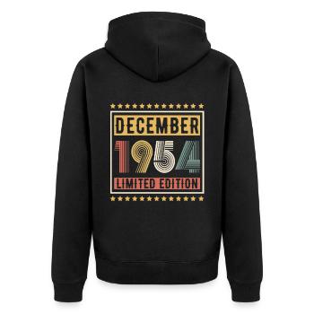 Millésime Décembre 1954 Edition Limitée Anniversaire - Veste à capuche bio Premium Unisexe - noir - Dos - Nico (187cm)