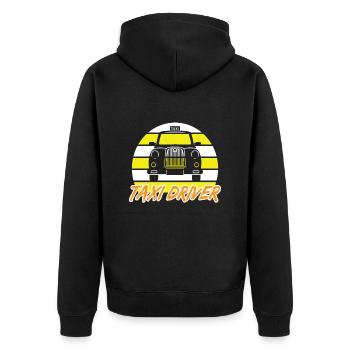 Taxi Driver Taxi Taxifahrer - Unisex Premium Bio Zip Hoodie - Schwarz - Hinten - Nico (187cm)