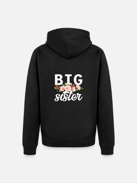 Große Schwester - Unisex Premium Bio Zip Hoodie - Schwarz
