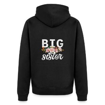 Grande sœur Frère frères et sœurs Cadeau - Veste à capuche bio Premium Unisexe - noir - Dos - Nico (187cm)