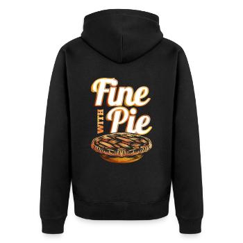 Fine With Pie Pumpkin Pie Autumn Thanksgiving - Unisex Premium Bio Zip Hoodie - Schwarz - Hinten - Nico (187cm)