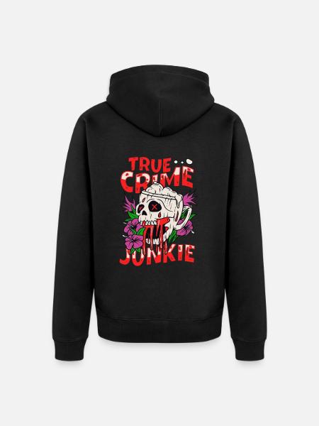 True Crime Junkie - Unisex Premium Organic Zip Hoodie - black