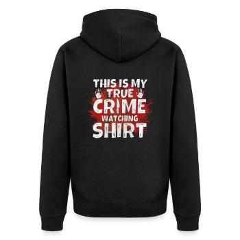 C’est ma chemise de surveillance du vrai crime - Veste à capuche bio Premium Unisexe - noir - Dos - Nico (187cm)