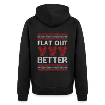 Ugly Christmas Engine Car Tuning - Flat Out Better - Unisex Premium Bio Zip Hoodie - Schwarz - Hinten - Nico (187cm)
