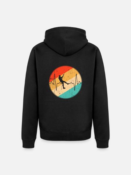 Climbing retro heartbeat - Unisex Premium Organic Zip Hoodie - black