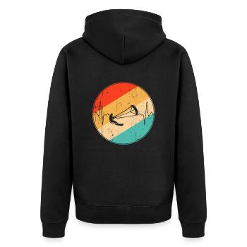 Kite Surf Retro Heartbeat - Veste à capuche bio Premium Unisexe - noir - Dos - Nico (187cm)