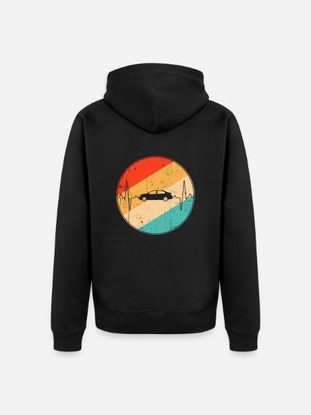 Auto Retro Heartbeat - Uniseks Premium bio ziphoodie - zwart