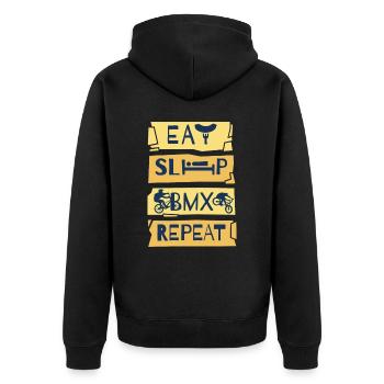 BMX Cyclist BMX Bike BMX Ramp BMX Bike - Unisex Premium Organic Zip Hoodie - black - Back - Nico (187cm)