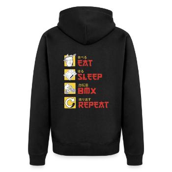BMX Cyclist BMX Bike BMX Ramp BMX Bike - Unisex Premium Organic Zip Hoodie - black - Back - Nico (187cm)
