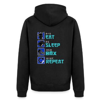 BMX Cyclist BMX Bike BMX Ramp Bike BMX - Unisex Premium Organic Zip Hoodie - black - Back - Nico (187cm)