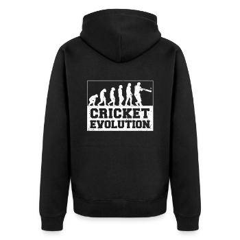 Kricketspieler Cricket-game Evolution - Unisex Premium Bio Zip Hoodie - Schwarz - Hinten - Nico (187cm)