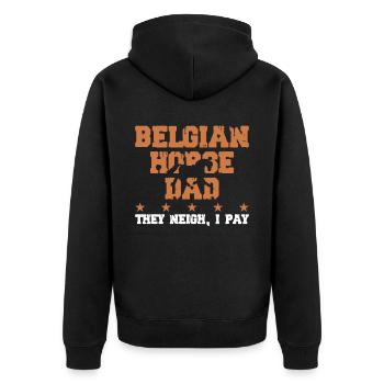 Horse father - Belgian horse - Unisex Premium Organic Zip Hoodie - black - Back - Nico (187cm)