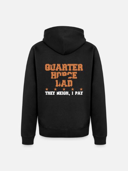 Pferdevater - Quarter Horse - Unisex Premium Bio Zip Hoodie - Schwarz