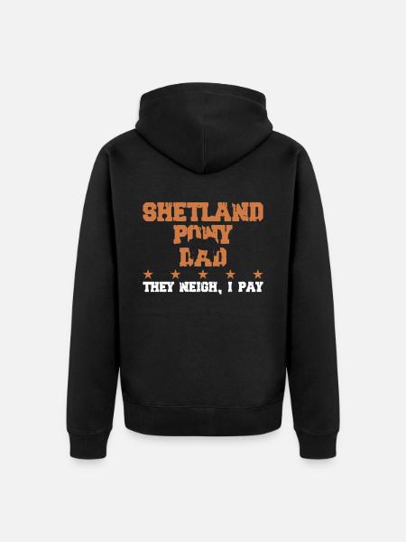 Horse's father - Shetland pony - Unisex Premium Organic Zip Hoodie - black