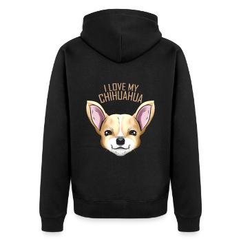 Dog Lover - J’aime mon Chihuahua - Veste à capuche bio Premium Unisexe - noir - Dos - Nico (187cm)