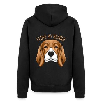 Dog Lover - J’aime mon beagle - Veste à capuche bio Premium Unisexe - noir - Dos - Nico (187cm)