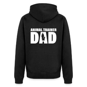Job - Animal Trainer Papa - Unisex Premium Organic Zip Hoodie - black - Back - Nico (187cm)