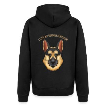 Dog Lover - I Love My English Shepherd - Unisex Premium Organic Zip Hoodie - black - Back - Nico (187cm)