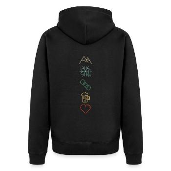Snowboard Amour Hiver Montagne Piste Snowboarding - Veste à capuche bio Premium Unisexe - noir - Dos - Nico (187cm)