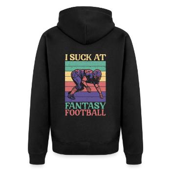 Ich sauge an Fantasy Football Auto Draft Sport Lover - Unisex Premium Bio Zip Hoodie - Schwarz - Hinten - Nico (187cm)