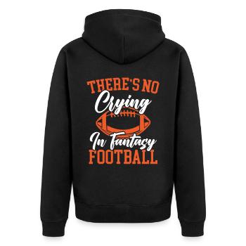 Es gibt kein Weinen in Fantasy Football Sport Lover - Unisex Premium Bio Zip Hoodie - Schwarz - Hinten - Nico (187cm)