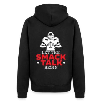 Laissez le Smack Talk commencer le sport de football Fantasy - Veste à capuche bio Premium Unisexe - noir - Dos - Nico (187cm)