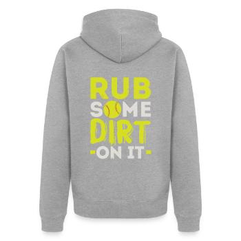 Reiben Sie etwas Dreck darauf Softballspieler Krug - Unisex Premium Bio Zip Hoodie - Grau meliert - Hinten - Nico (187cm)