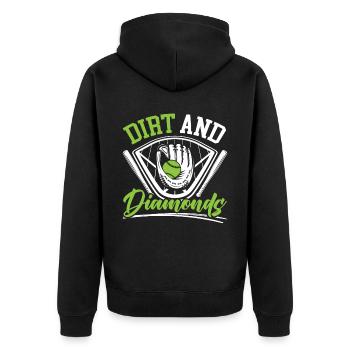 Joueur de softball Dirt And Diamonds Lanceur Receveur - Veste à capuche bio Premium Unisexe - noir - Dos - Nico (187cm)