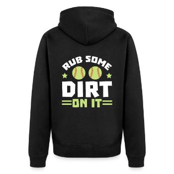 Reiben Sie etwas Dreck darauf Softballspieler Krug - Unisex Premium Bio Zip Hoodie - Schwarz - Hinten - Nico (187cm)