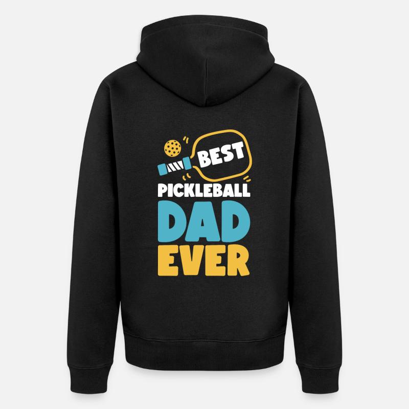 Pickleball Papa Père Best - Veste à capuche bio Premium Unisexe - noir