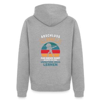 School leaving certificate Realschule Hauptschule Graduation - Unisex Premium Organic Zip Hoodie - heather grey - Back - Nico (187cm)