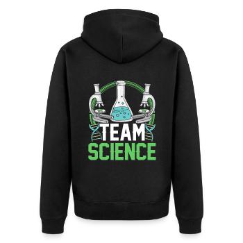 Équipe Science Scientifiques Dictons scientifiques - Veste à capuche bio Premium Unisexe - noir - Dos - Nico (187cm)