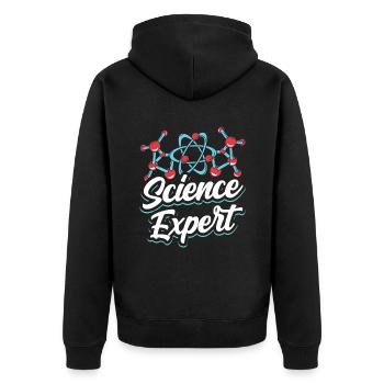 Scientific Expert Science Science - Unisex Premium Organic Zip Hoodie - black - Back - Nico (187cm)