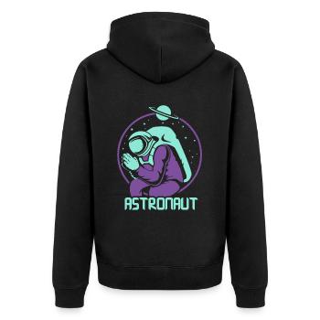 Astronaut Astronomy Rocket Space Planets - Unisex Premium Organic Zip Hoodie - black - Back - Nico (187cm)