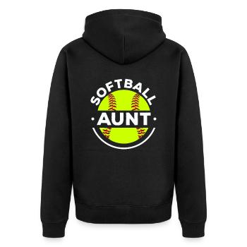 Tante de softball Joueur de softball Lanceur Receveur - Veste à capuche bio Premium Unisexe - noir - Dos - Nico (187cm)