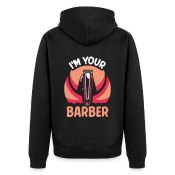 Je suis votre Barbier Barbier Barbershop Barber - Veste à capuche bio Premium Unisexe - noir - Dos - Nico (187cm)