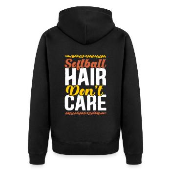 Les cheveux de softball ne se soucient pas des sports des joueurs de softball - Veste à capuche bio Premium Unisexe - noir - Dos - Nico (187cm)