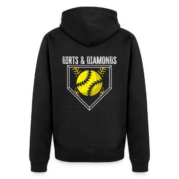 Dirt And Diamonds Joueur De Softball Lanceur Receveur - Veste à capuche bio Premium Unisexe - noir - Dos - Nico (187cm)